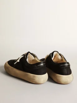 Outlet Sapato Space-Star de náilon preto com estrela e talão de couro preto MULHER Space-Star