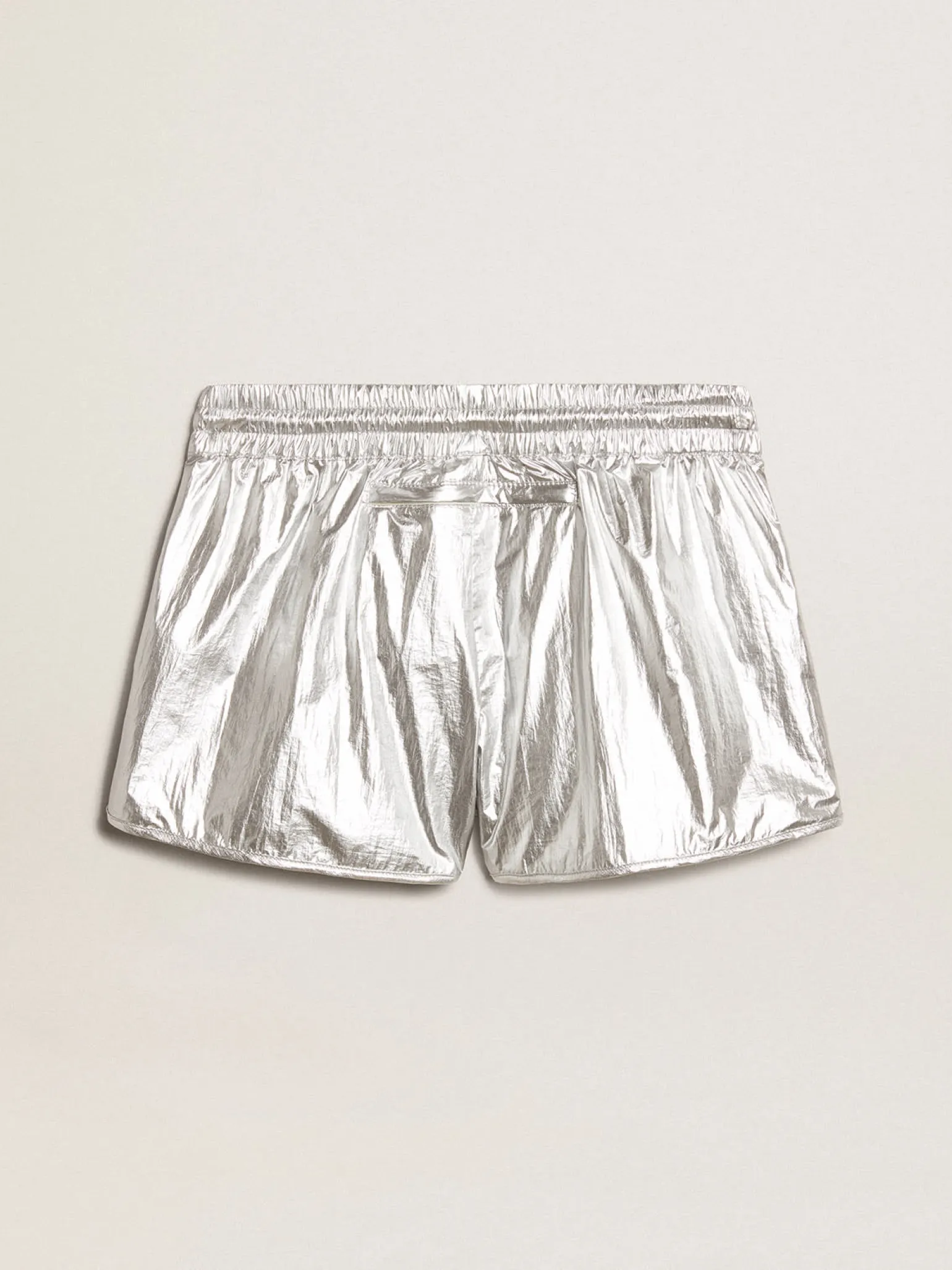 Best Short de corrida feminino de tecido prateado MULHER Saias e Shorts