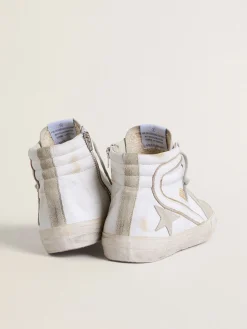 Discount Slide masculino de couro com detalhes de suede Slide