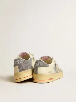 Sale Stardan Masculino de suede com estrela cor de areia e inserções de cristais prateados Stardan