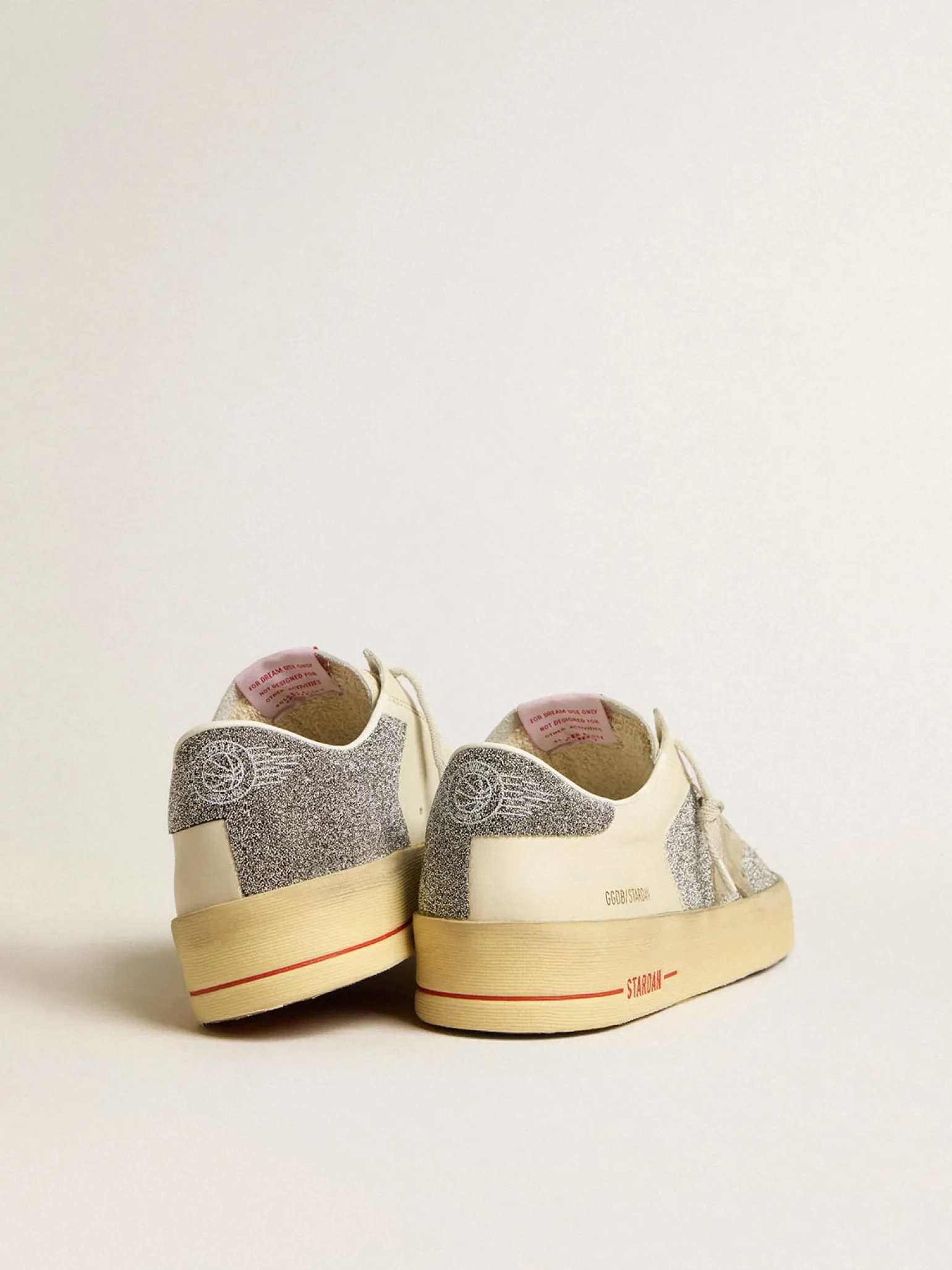 Sale Stardan Masculino de suede com estrela cor de areia e inserções de cristais prateados Stardan