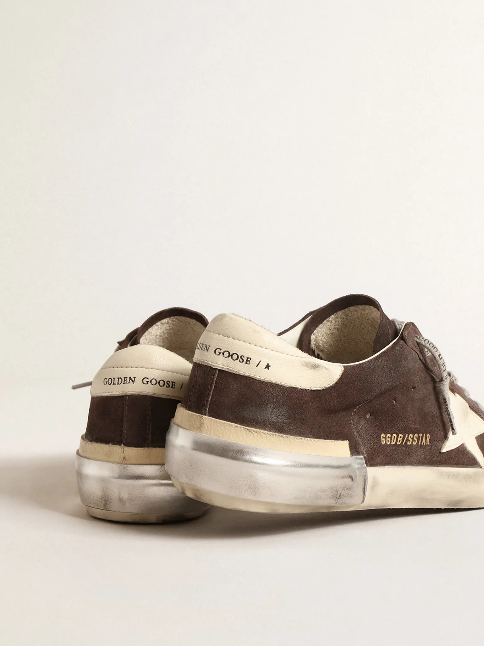 Cheap Super-Star de suede cinza com estrela e talão de napa cor cru Super-Star