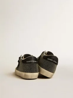 Online Super-Star Feminino com cristais Swarovski pretos com estrela de suede preto MULHER Super-Star