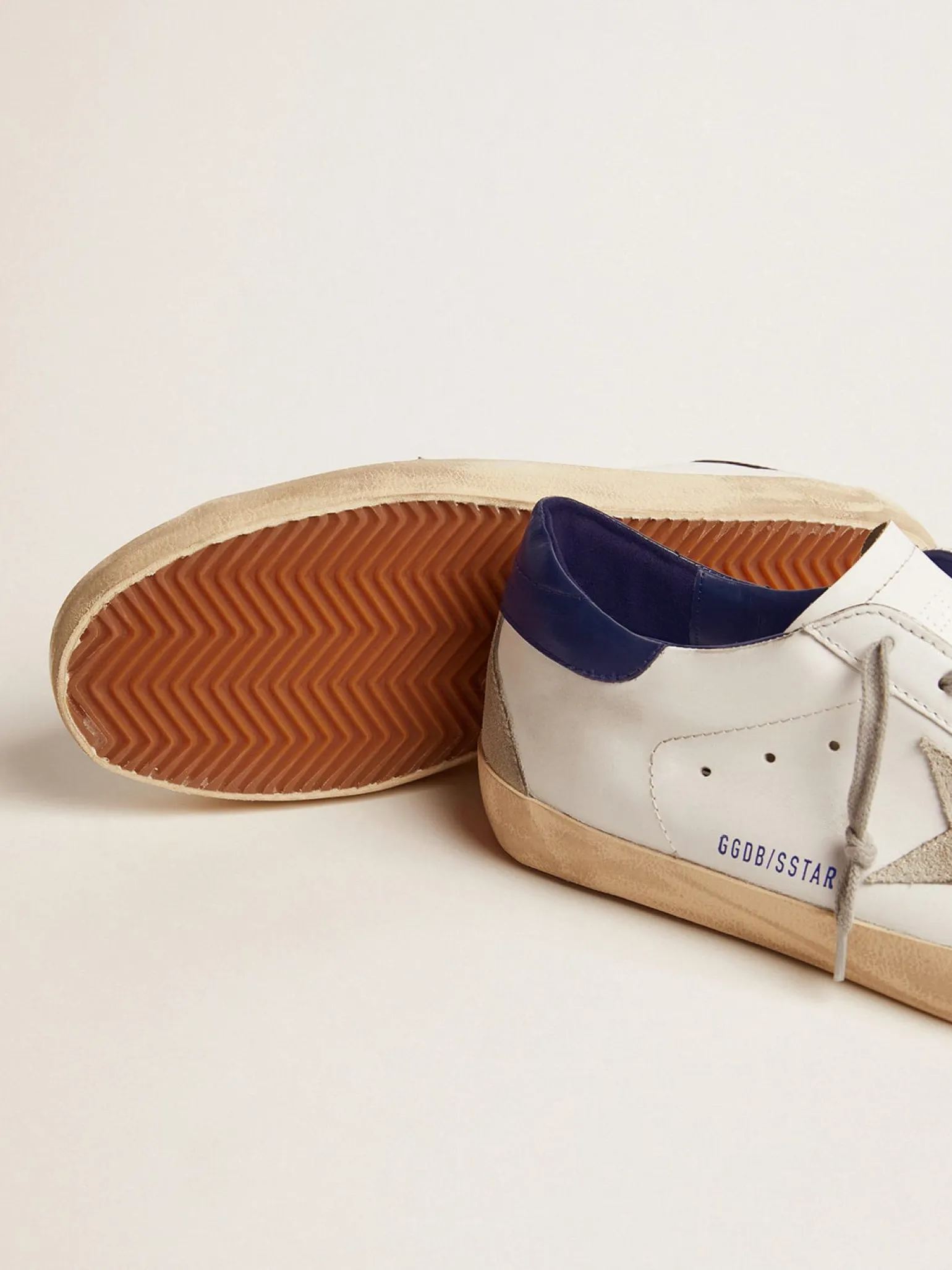 Online Super-Star feminino com estrela de suede e talão azul MULHER Super-Star