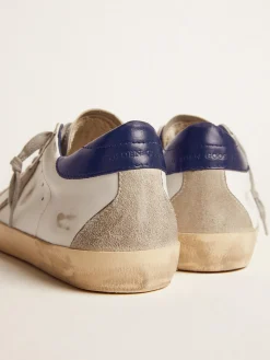 Online Super-Star feminino com estrela de suede e talão azul MULHER Super-Star