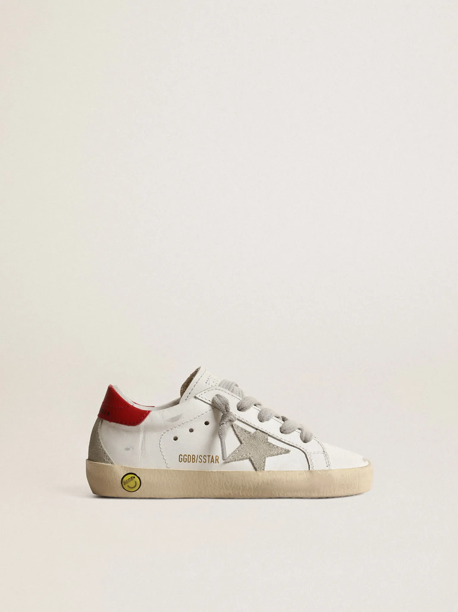 Clearance Super-Star Junior com estrela de suede e talão de couro vermelho Meninas pequenas (1-3 anos)|Meninos pequenos (1-3 anos)