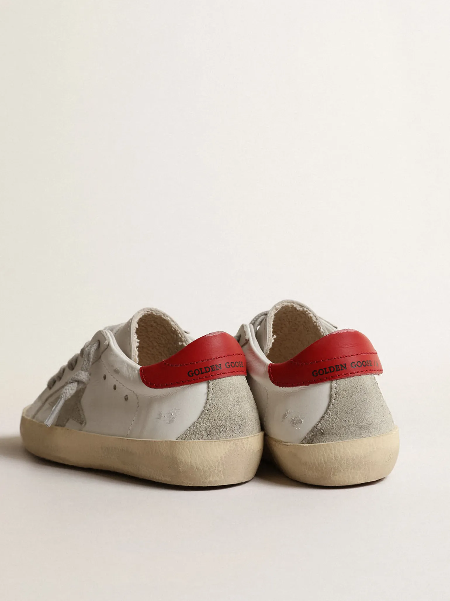 Clearance Super-Star Junior com estrela de suede e talão de couro vermelho Meninas pequenas (1-3 anos)|Meninos pequenos (1-3 anos)