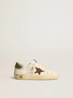 Clearance Super-Star Junior de napa com estrela de suede e talão verde Meninos pequenos (1-3 anos)