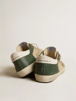 Cheap Super-Star LTD de tela creme e napa verde com estrela de napa Super-Star