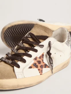 Cheap Super-Star LTD feminino com estampa de leopardo e estrela de cristal MULHER Super-Star