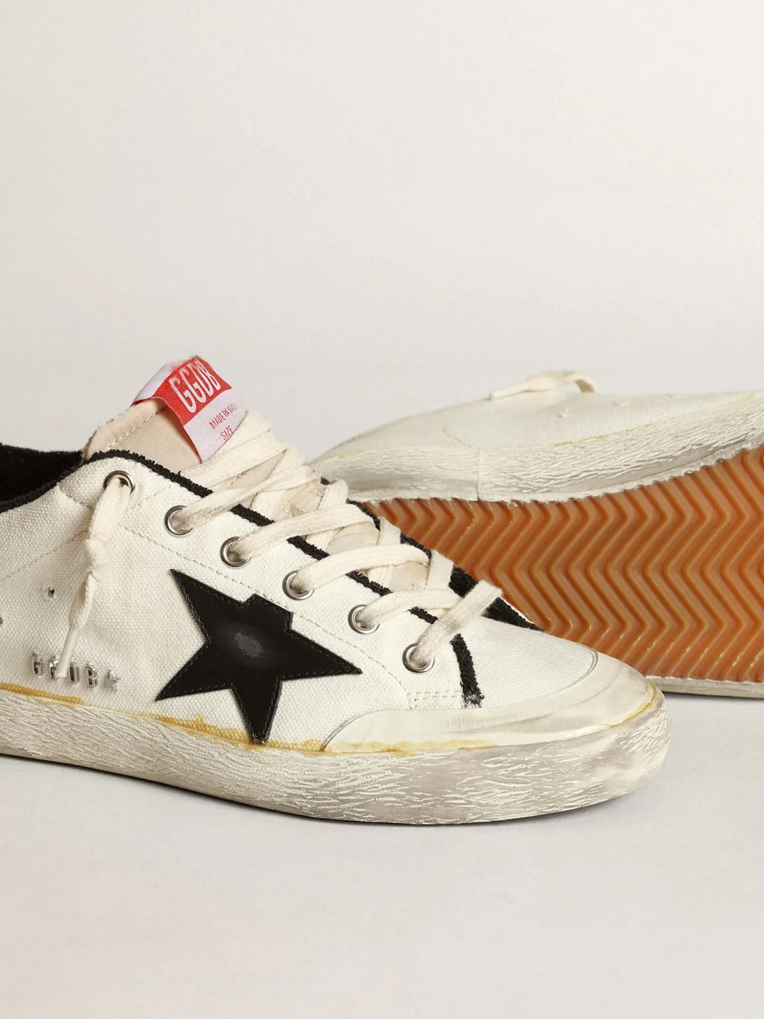 Best Sale Super-Star LTD feminino de lona bege com estrela preta MULHER Super-Star