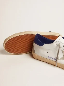 Online Super-Star masculino com estrela de suede e talão azul Super-Star