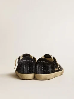 Flash Sale Super-Star Masculino de veludo e suede pretos com estrela de suede preto Super-Star