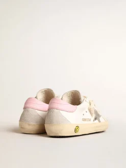 Fashion Super-Star Young com estrela de couro prateado e talão rosa Meninas (4-10 anos)