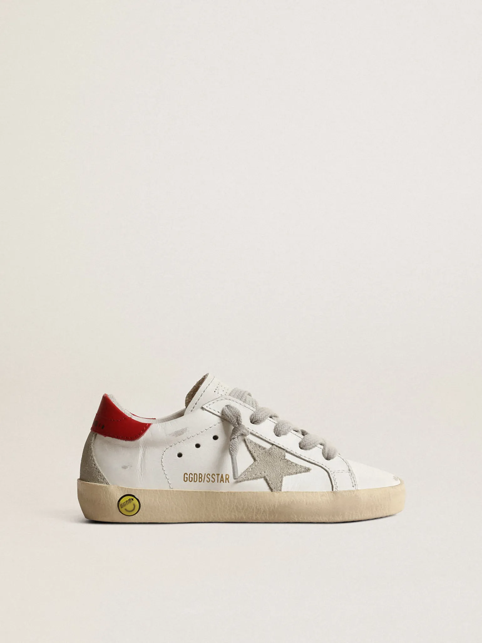 Flash Sale Super-Star Young com estrela de suede e talão de couro vermelho Meninas (4-10 anos)|Meninos (4-10 anos)