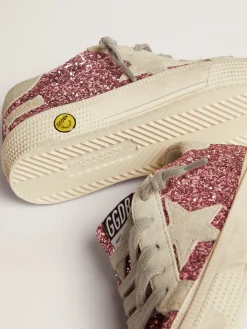 Best Sale Tênis May de glitter rosa com estrela e talão de suede cinza gelo Meninas (4-10 anos)