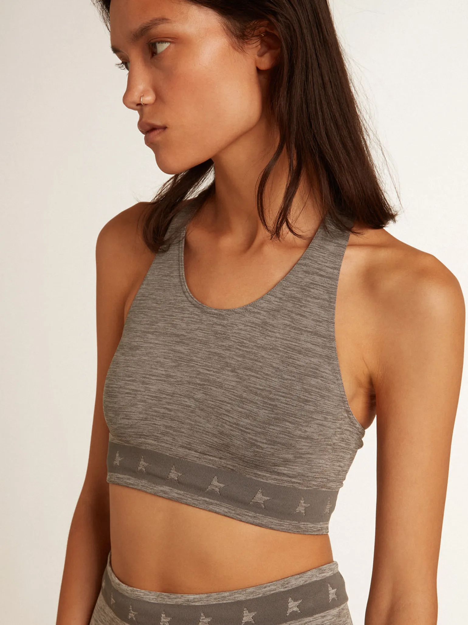 Clearance Top esportivo cinza mescla MULHER Beachwear|Camisetas
