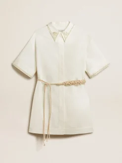 Clearance Vestido chemise de algodão com pérolas bordadas MULHER Beachwear|Vestidos e macacões