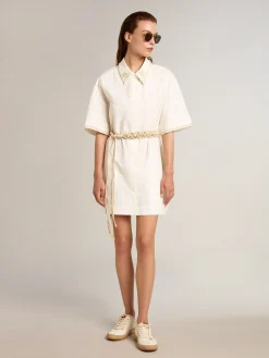 Clearance Vestido chemise de algodão com pérolas bordadas MULHER Beachwear|Vestidos e macacões
