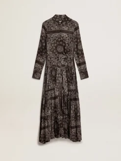 Shop Vestido chemise na cor antracite com estampa caxemira MULHER Vestidos e macacões