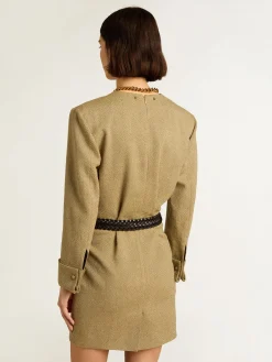Fashion Vestido curto de lã cor de faia clara MULHER Vestidos e macacões