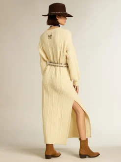 New Vestido de lã com bordado nas costas MULHER Vestidos e macacões