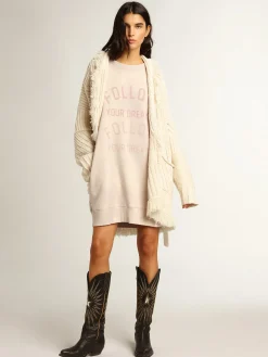 Discount Vestido de moletom rosa pálido com tratamento desgastado MULHER Vestidos e macacões