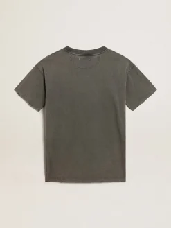 New Vestido T-shirt feminino cinza com tratamento desgastado MULHER Vestidos e macacões