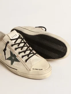 Best Sale V-Star de couro brilhante com estrela de couro metálico craquelado verde V-Star