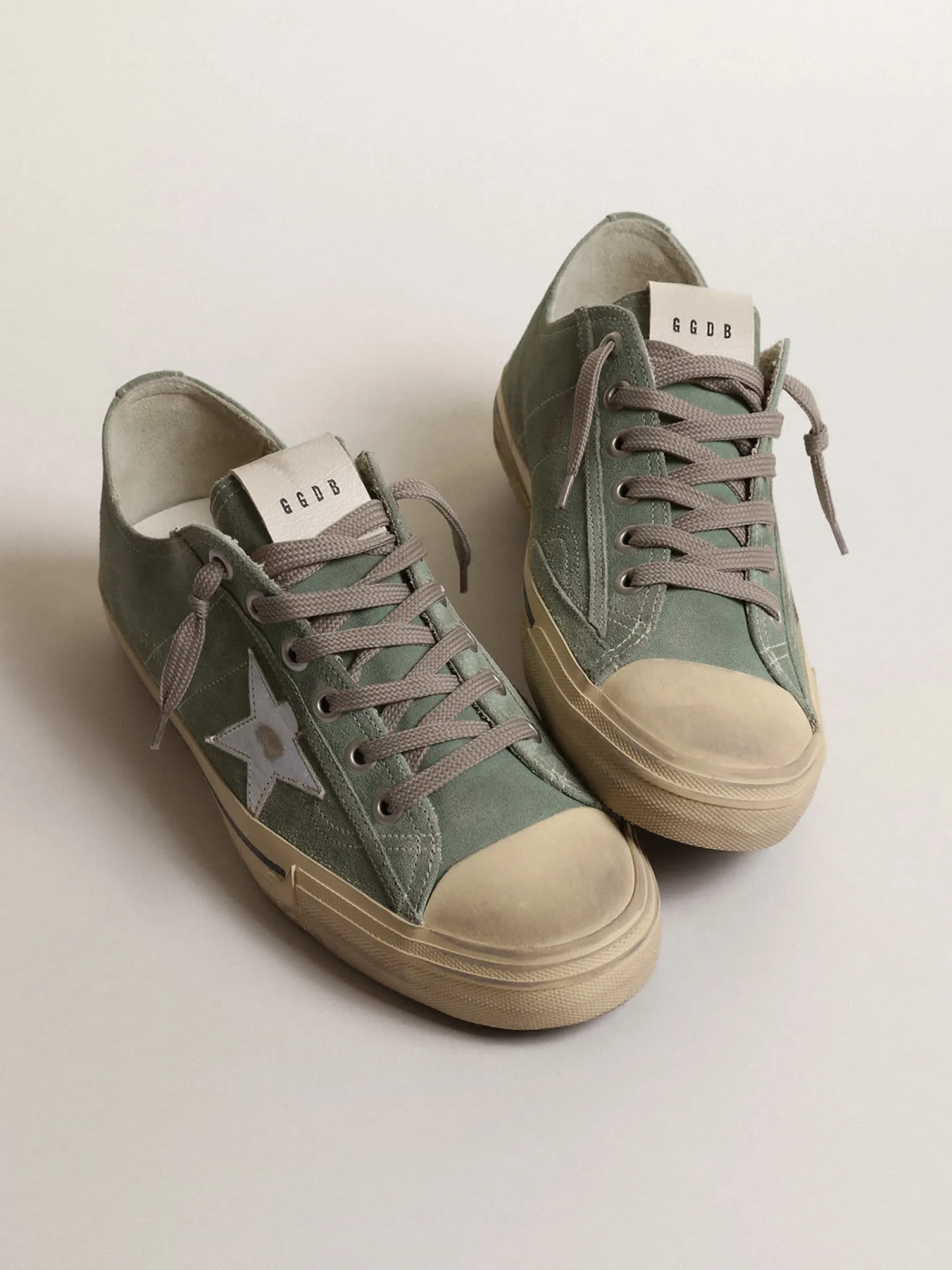 Shop V-Star de suede verde militar com estrela de couro metálico V-Star