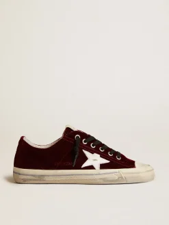 Discount V-Star Feminino LTD de veludo bordô com estrela de couro branco MULHER V-Star