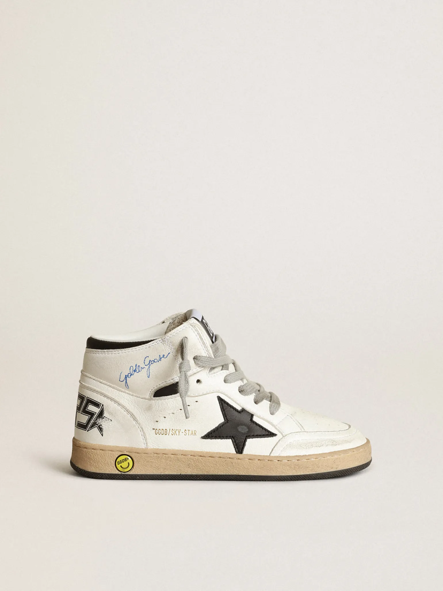 Discount Young Sky-Star de napa branca com estrela e talão pretos Meninas (4-10 anos)|Meninos (4-10 anos)