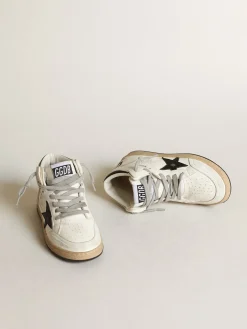 Discount Young Sky-Star de napa branca com estrela e talão pretos Meninas (4-10 anos)|Meninos (4-10 anos)