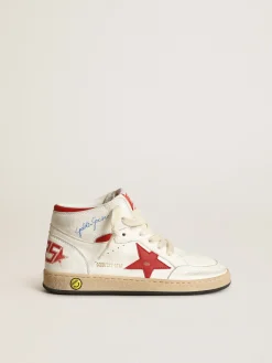 Outlet Young Sky-Star de napa branca com estrela e talão vermelhos Meninas (4-10 anos)|Meninos (4-10 anos)