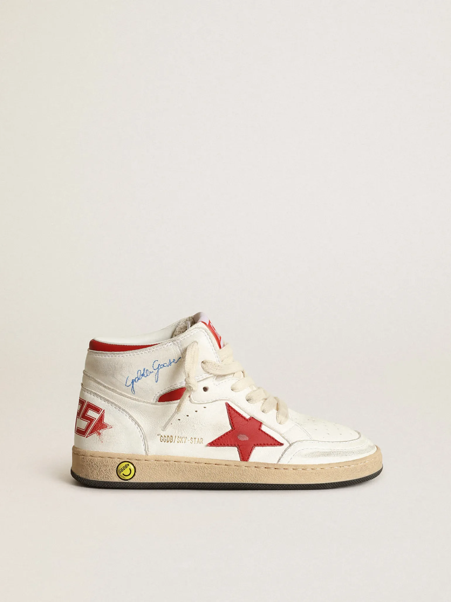 Outlet Young Sky-Star de napa branca com estrela e talão vermelhos Meninas (4-10 anos)|Meninos (4-10 anos)